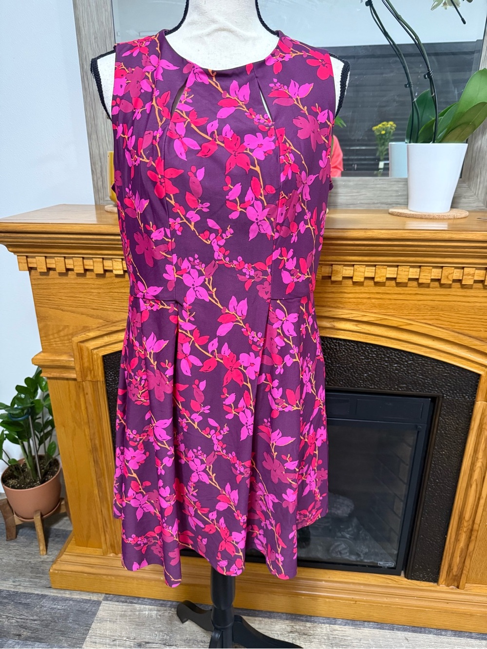 Jude Connally magenta purple dress with pockets XL floral